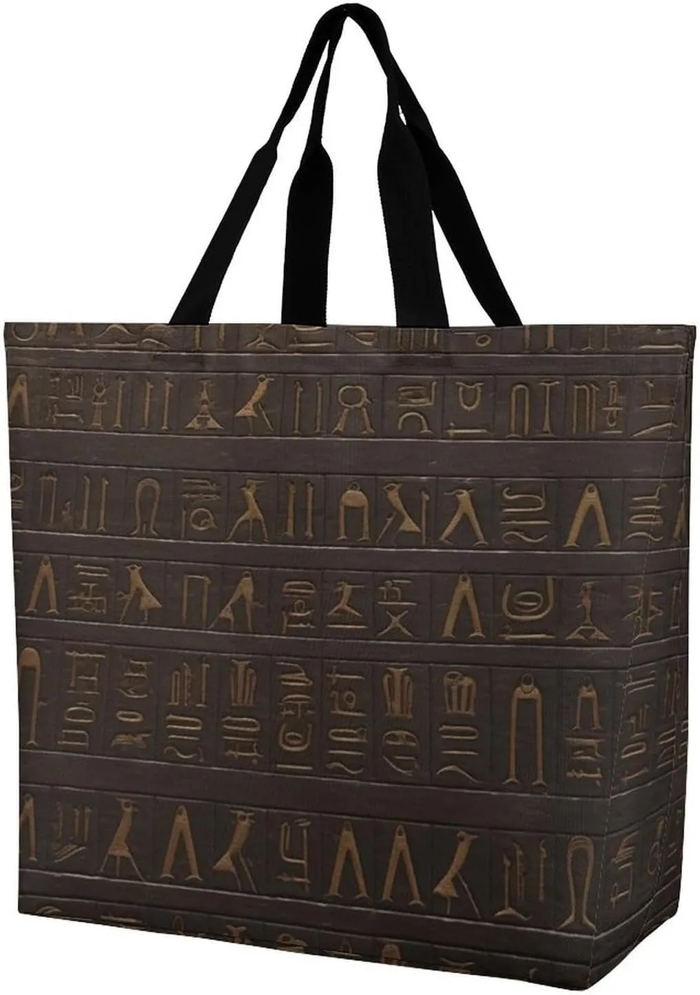 Ancient Egyptian Hieroglyph Tote Bag for Women Reusable Grocery Shoulder Bags Shopping Bag for Travel, Groceries