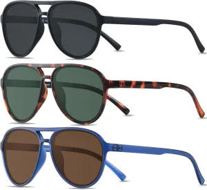 ANDWOOD Retro Polarized Aviator Sunglasses for Women Men Classic 70s Vintage Trendy Square Aviators