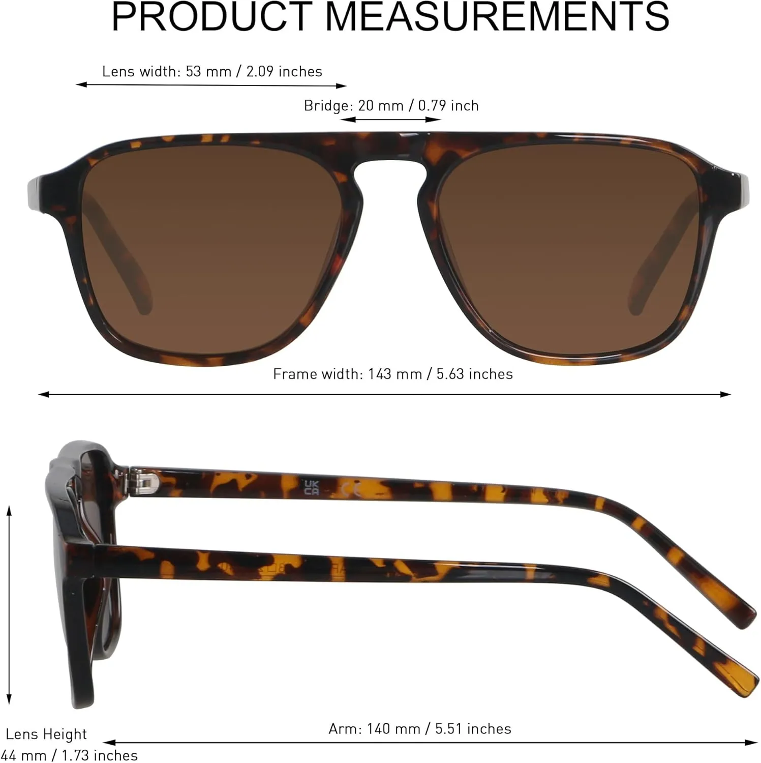 ANDWOOD Square Aviator Sunglasses Polarized Mens Womens UV Protection Sun glasses