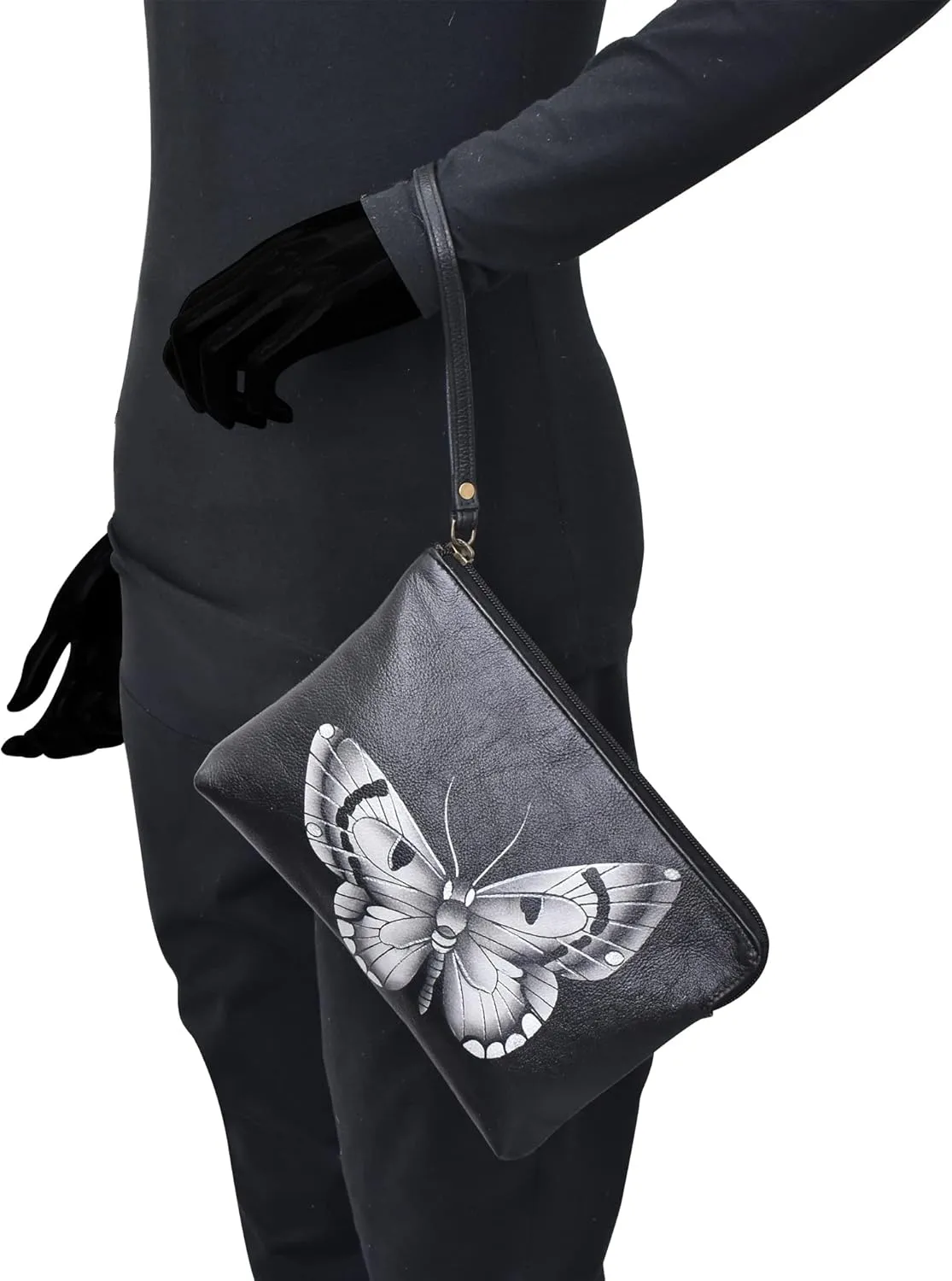 Anna by Anuschka Women's Hand Painted Genuine Leather Wristlet Clutch