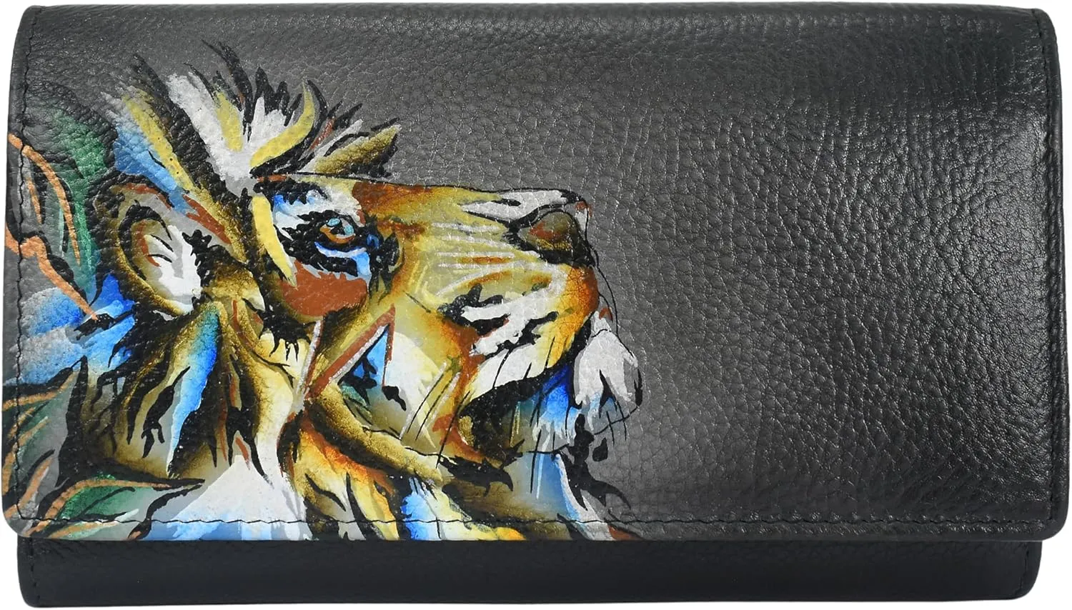 Anna by Anuschka Women's Original Leather Hand-Painted Checkbook Clutch Wallet
