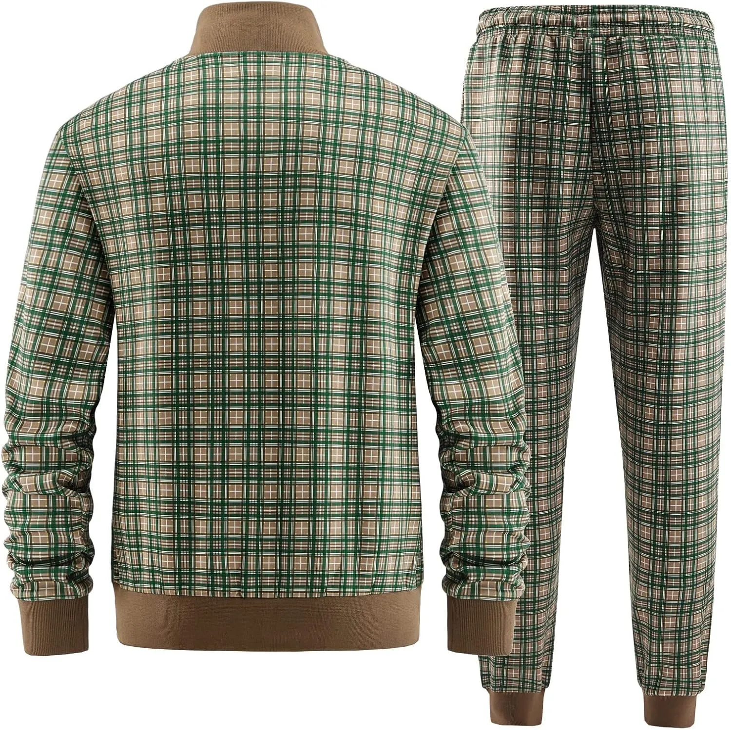 ANOTWENER Men's Track Suits 2 Piece Stand-up Collar Long Sleeve with Double Side Pockets Jacket and Sweatpants