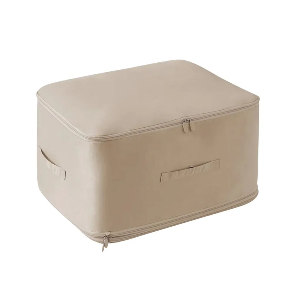 ANYHOUZ Storage Bag 1PC Beige Multifunctional Self Compression and Ultra Space Saving Organizer For Quilts And Clothes