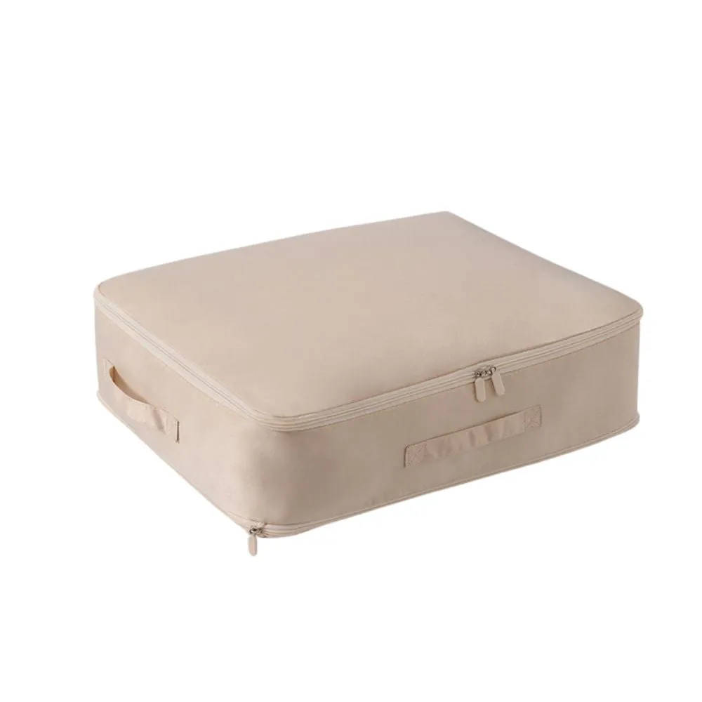 ANYHOUZ Storage Bag 1PC Beige Multifunctional Self Compression and Ultra Space Saving Organizer For Quilts And Clothes