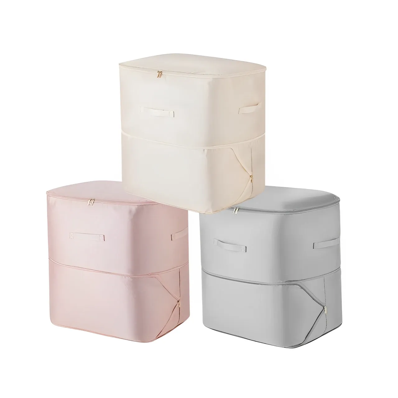 ANYHOUZ Storage Bag Set 3PCS Packing Cubes Ultra Space Saving Self Compression Quilt Organizer