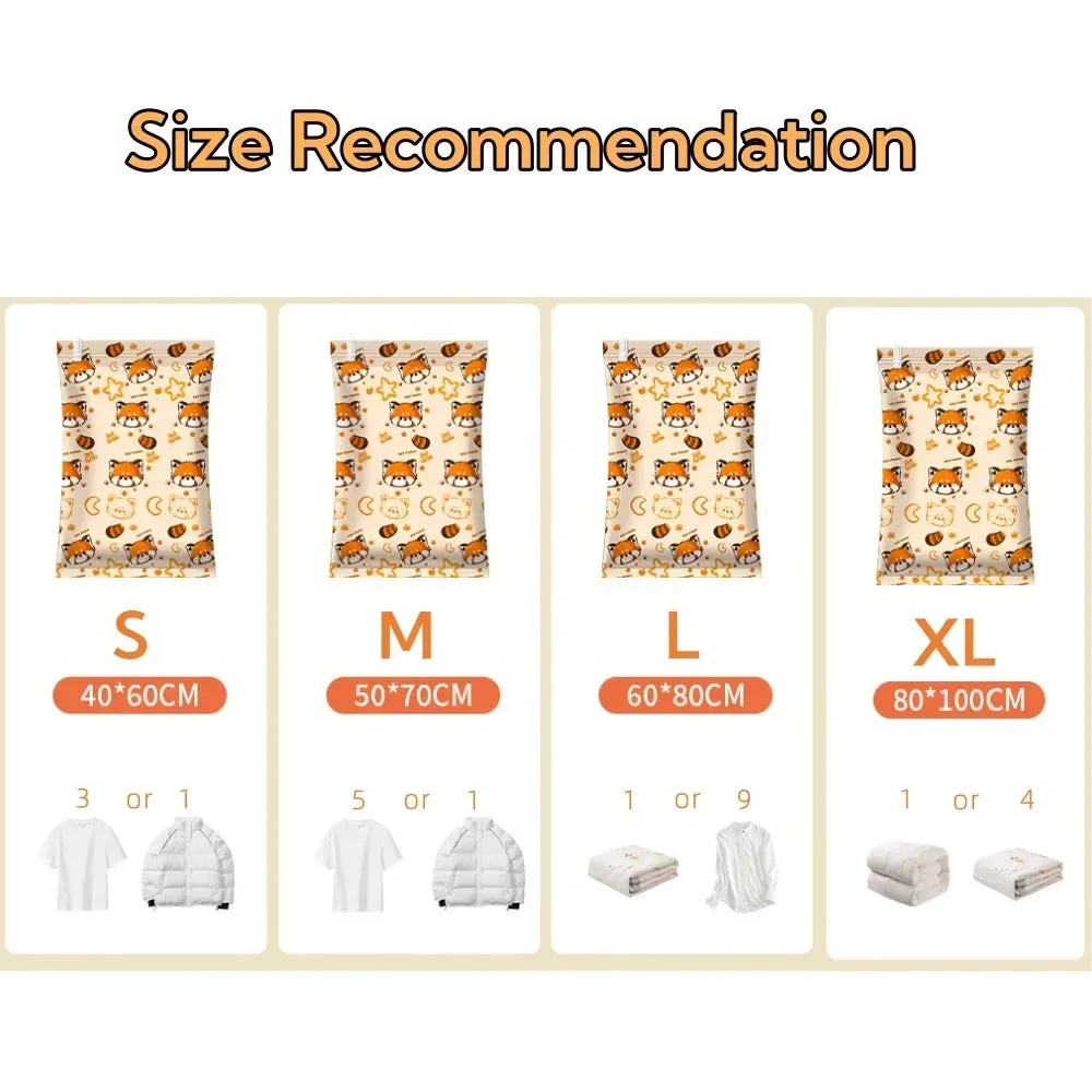 ANYHOUZ Vacuum Storage Bag 1PC Beige Printed Airtight Sealed Compression Space Saving Organizer