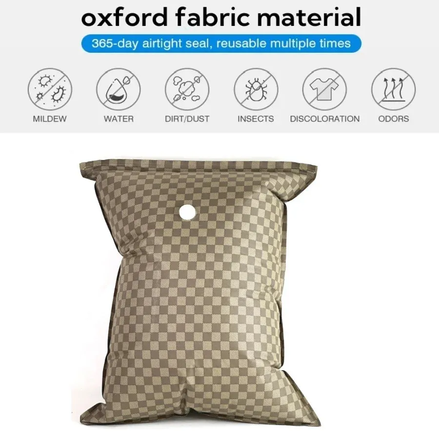 ANYHOUZ Vacuum Storage Bag 1PC Brown Airtight Oxford Fabric Compression Space Saving Organizer