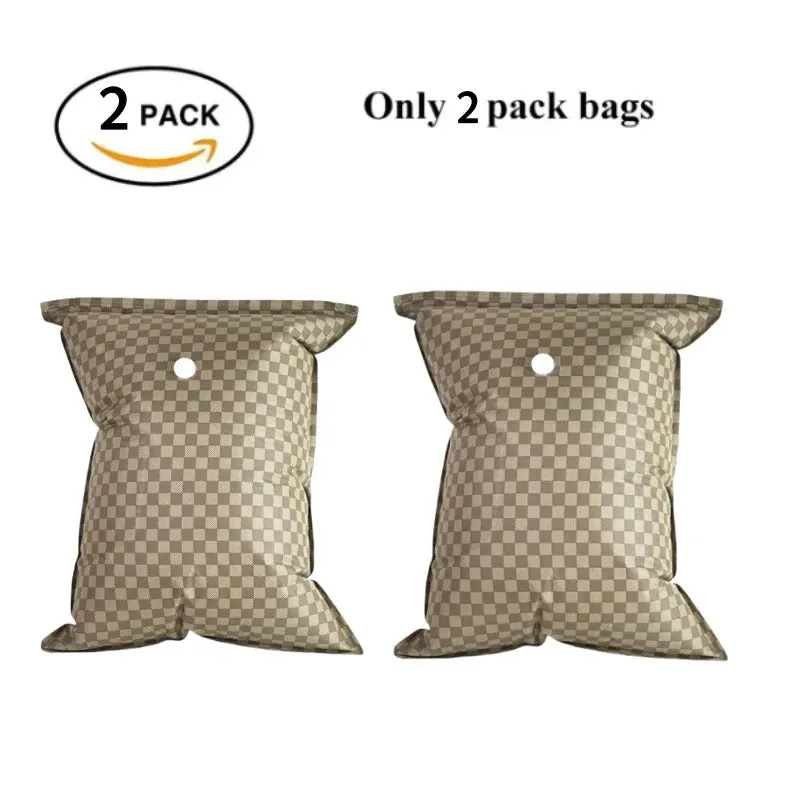 ANYHOUZ Vacuum Storage Bag 2PC Brown Airtight Oxford Fabric Compression Space Saving Organizer