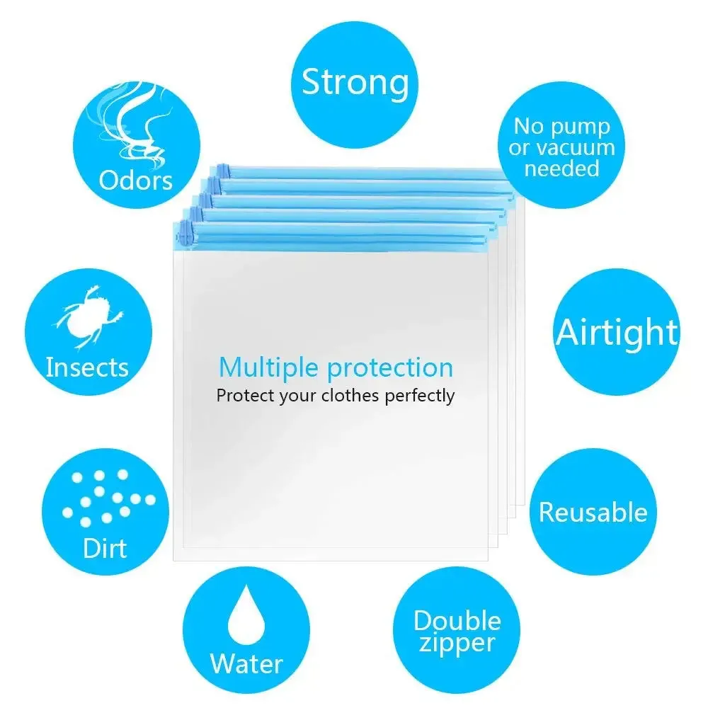 ANYHOUZ Vacuum Storage Bag 3PC Airtight Sealed Roll Up Compression Space Saving Organizer