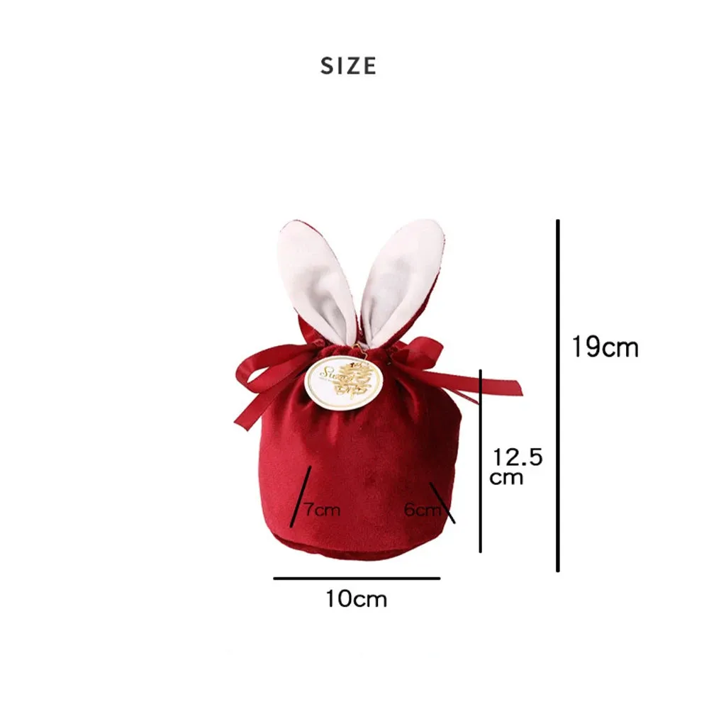 ANYPARTY Treat Bag Velvet Easter Bunny Ears Party Favors Storage