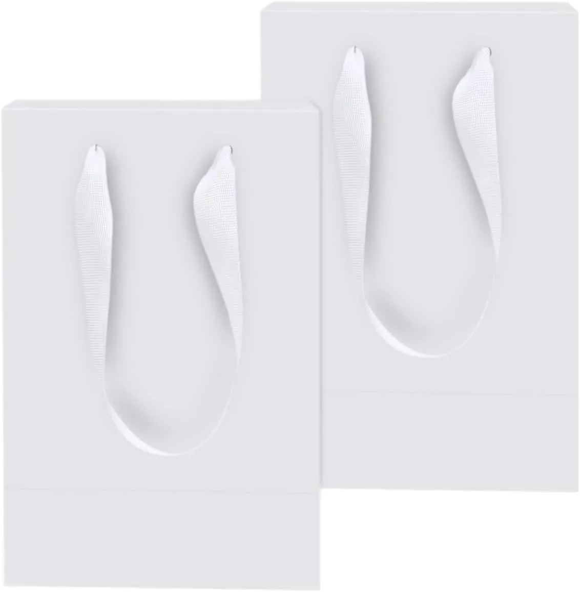 Aosric White Gift Bags with Handles, 20 Pcs 5"x3"x8" Durable, Reusable, Foldable Small Cardstock Paper Bags for Party Favors, Christmas, Baby Shower, Birthday, Wedding, Shopping, and Retail Use