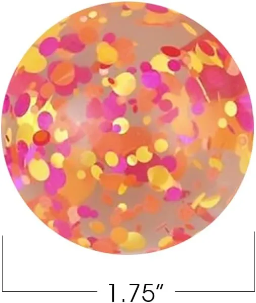ArtCreativity Sparkle Spot High Bounce Balls, Set of 12, Bouncing Balls for Kids with Confetti Inside, Outdoor Toys for Encouraging Active Play, Party Favors and Pinata Stuffers for Boys and Girls