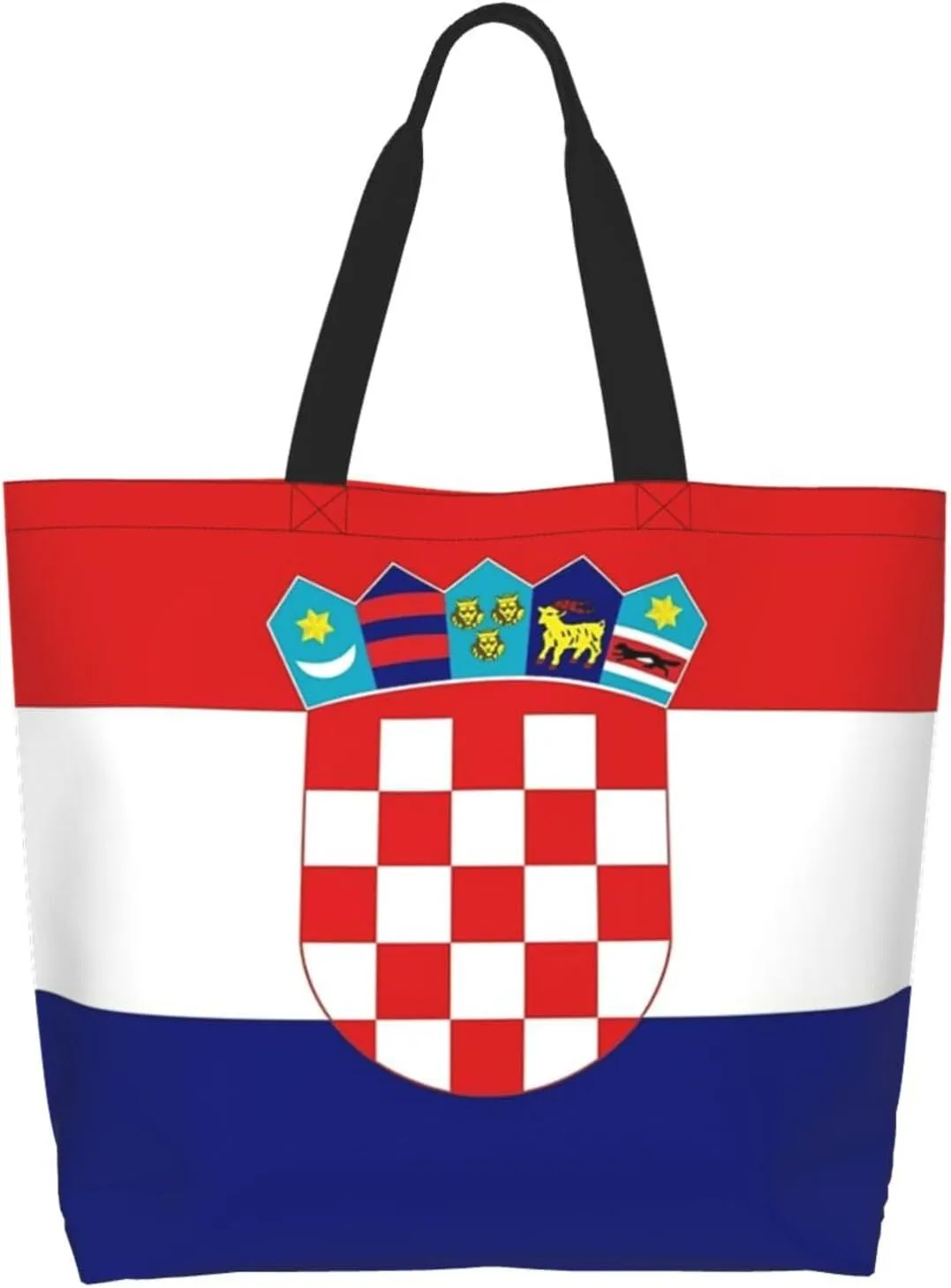 ASYG Cute Flag Tote Bag Large Women Casual Shoulder Bag Handbag Reusable Patriotic Shopping Grocery Bag