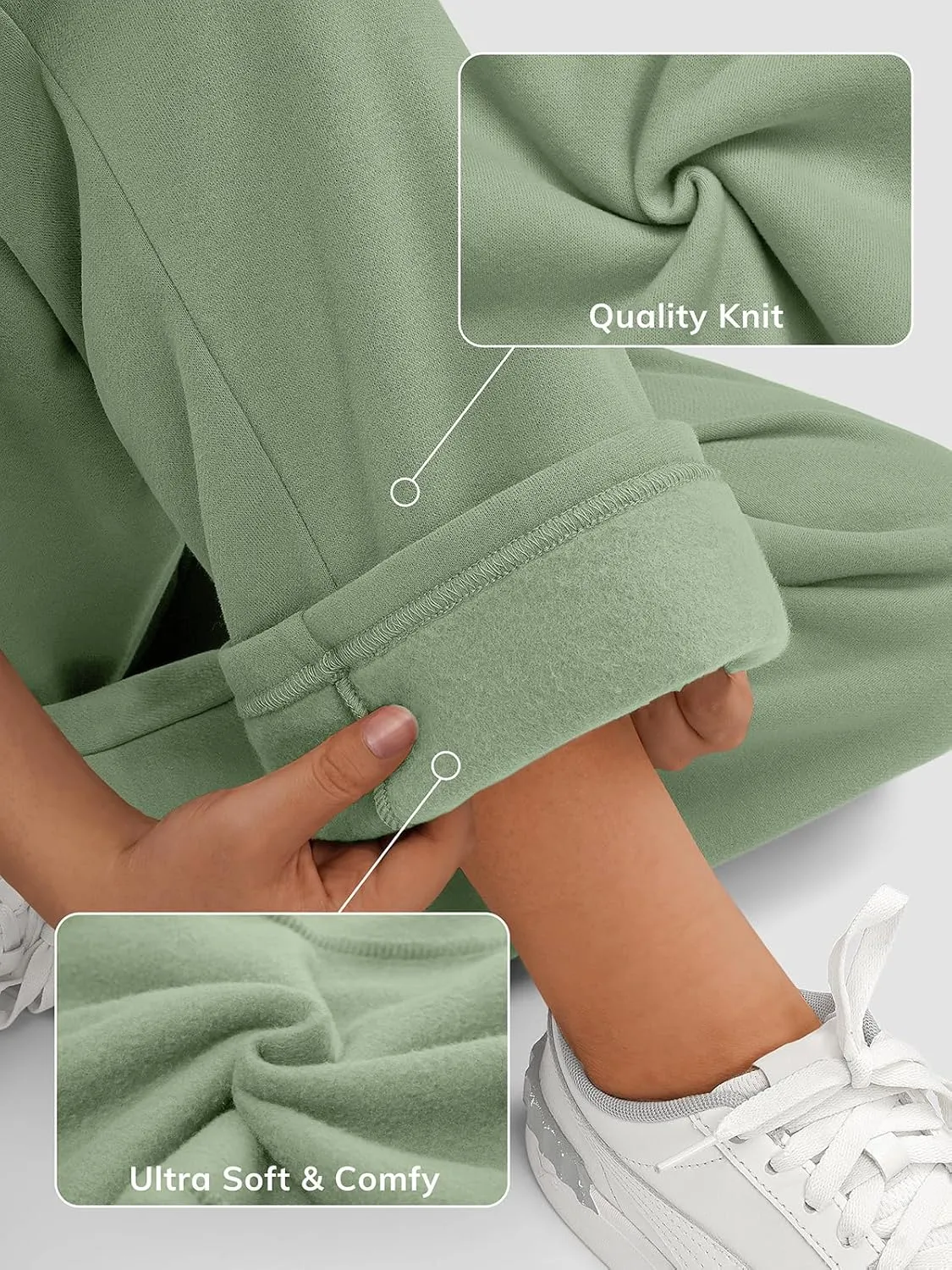 ATHMILE Womens Sweatpants 2025 Baggy Wide Fleece Lined Straight Leg Pants