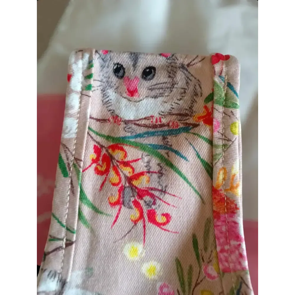 Australian Possum & Fauna Fabric Reusable Shopping Tote Bag, Eco-Friendly Adorable Bag, made in Australia