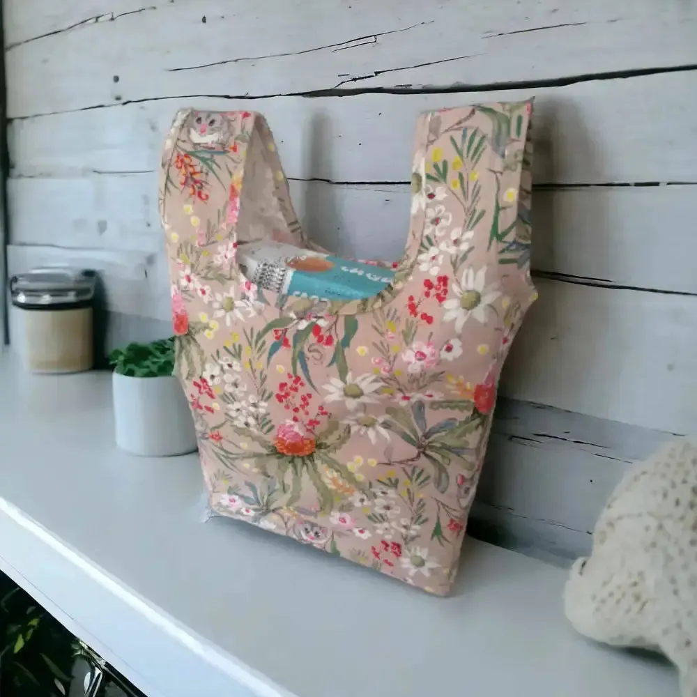 Australian Possum & Fauna Fabric Reusable Shopping Tote Bag, Eco-Friendly Adorable Bag, made in Australia