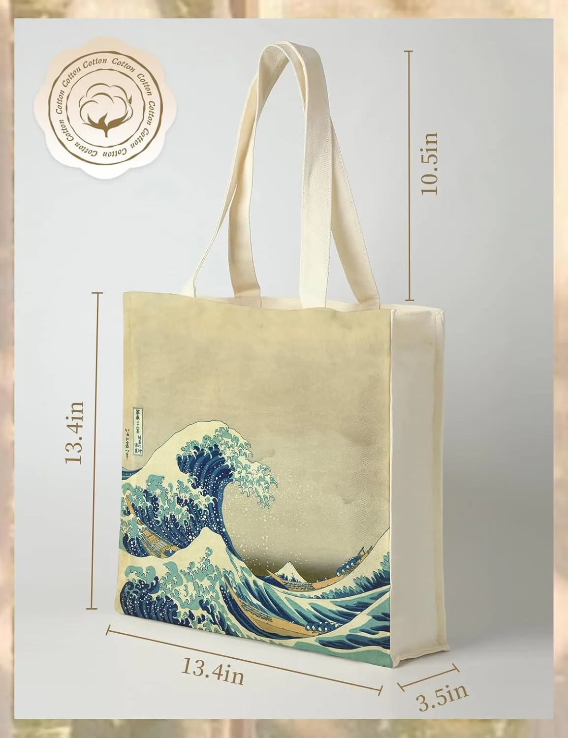 AUSVKAI Canvas Tote Bag Aesthetic for Women, Cute Reusable Bags with Pockets & Snaps for Beach Shopping College Gym Grocery