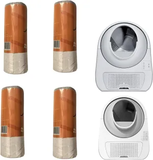 Automatic Litter Box Trash Bags, Compatible with SCOOPER YOUNG and SCOOPER LUXURY PRO Litter Boxes, 4 Rolls, 80 Trash Bags