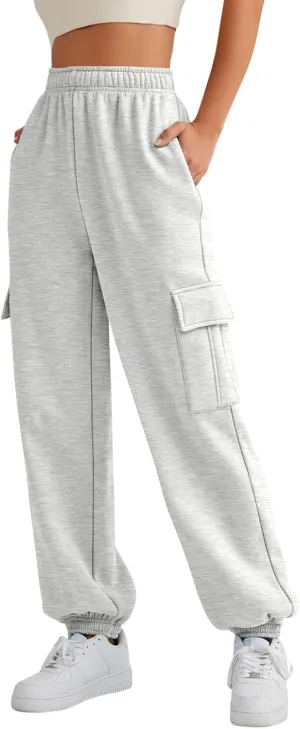 AUTOMET Womens Cargo Sweatpants Oversized Fleece Joggers Fall Fashion Outfits Y2k Clothes 2025 with Pockets