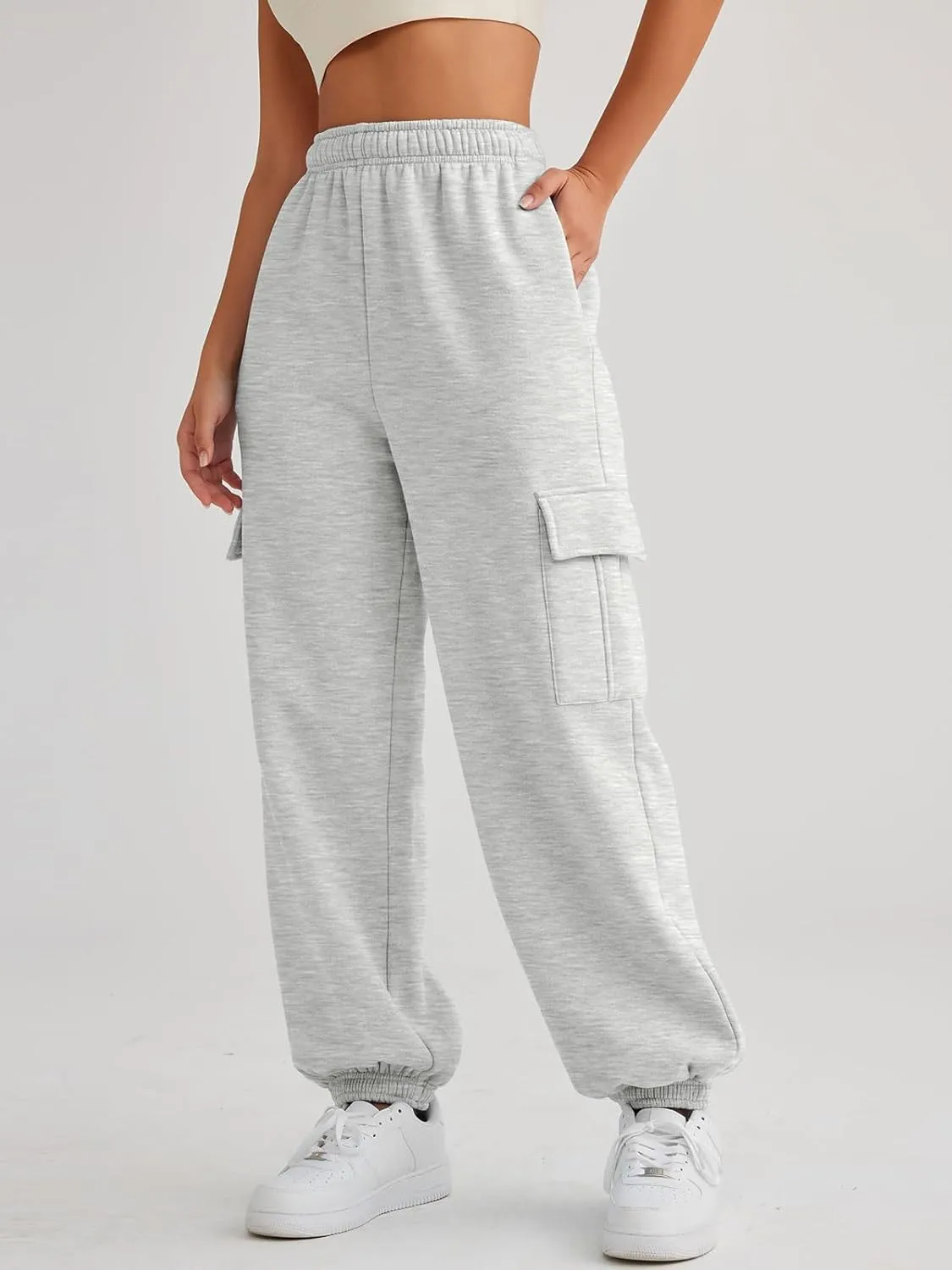 AUTOMET Womens Cargo Sweatpants Oversized Fleece Joggers Fall Fashion Outfits Y2k Clothes 2025 with Pockets