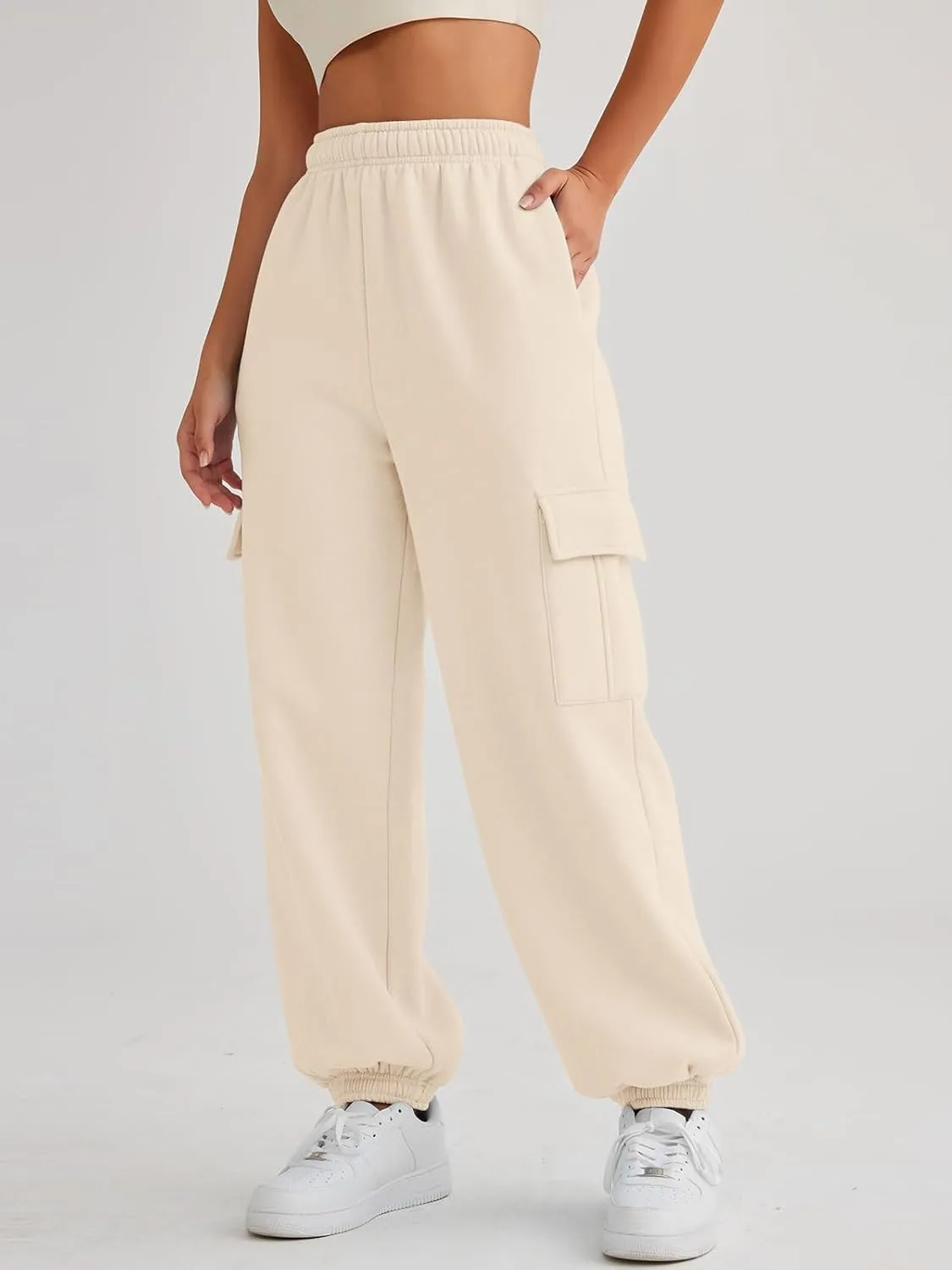 AUTOMET Womens Cargo Sweatpants Oversized Fleece Joggers Fall Fashion Outfits Y2k Clothes 2025 with Pockets