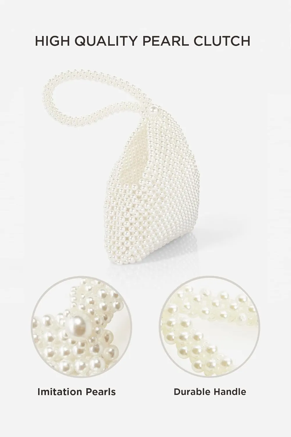 BABEYOND Pearl Clutch Purse Evening Bags for Women Elegant Triangle Purse for Wedding Bride Party Prom