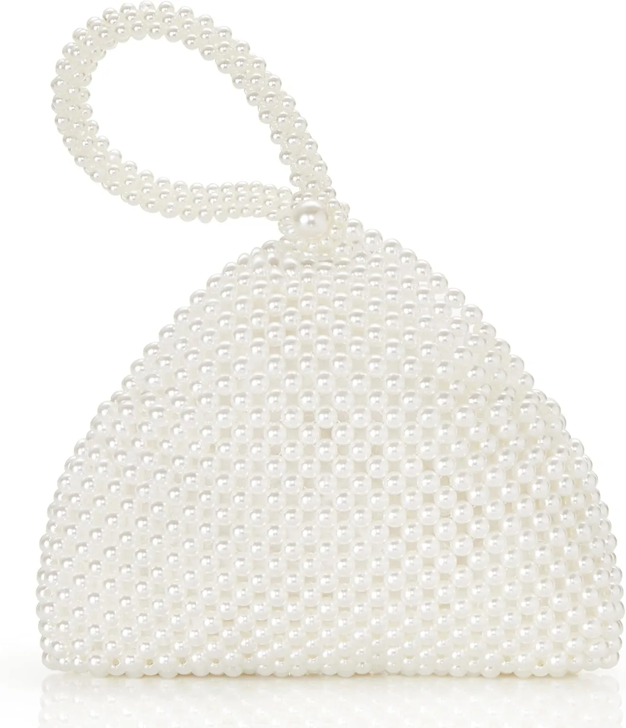 BABEYOND Pearl Clutch Purse Evening Bags for Women Elegant Triangle Purse for Wedding Bride Party Prom