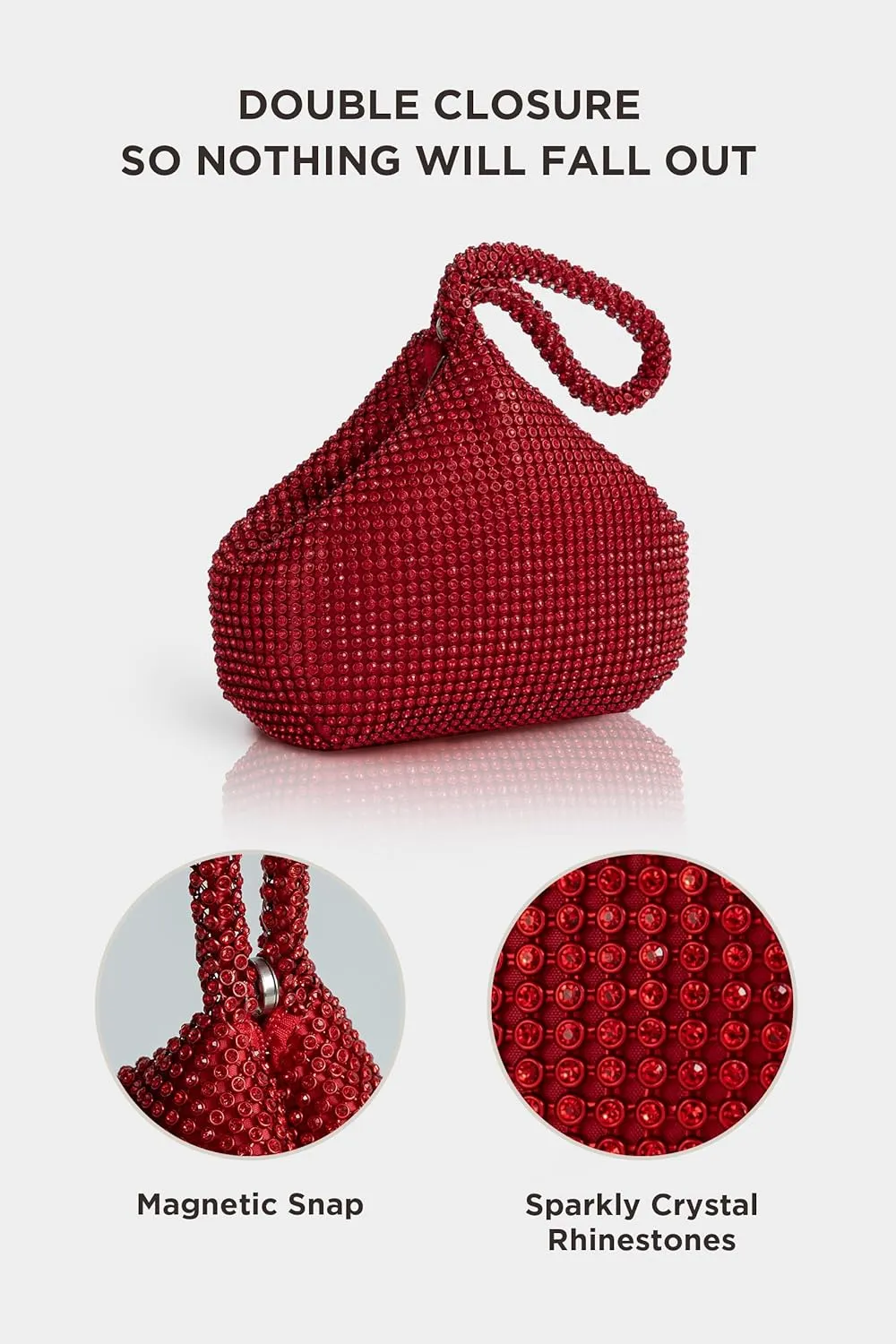 BABEYOND Women's Rhinestone Clutch Evening Bags Sparkly Glitter Triangle Purse for 1920s Party Prom Wedding