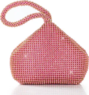 BABEYOND Women's Rhinestone Clutch Evening Bags Sparkly Glitter Triangle Purse for 1920s Party Prom Wedding