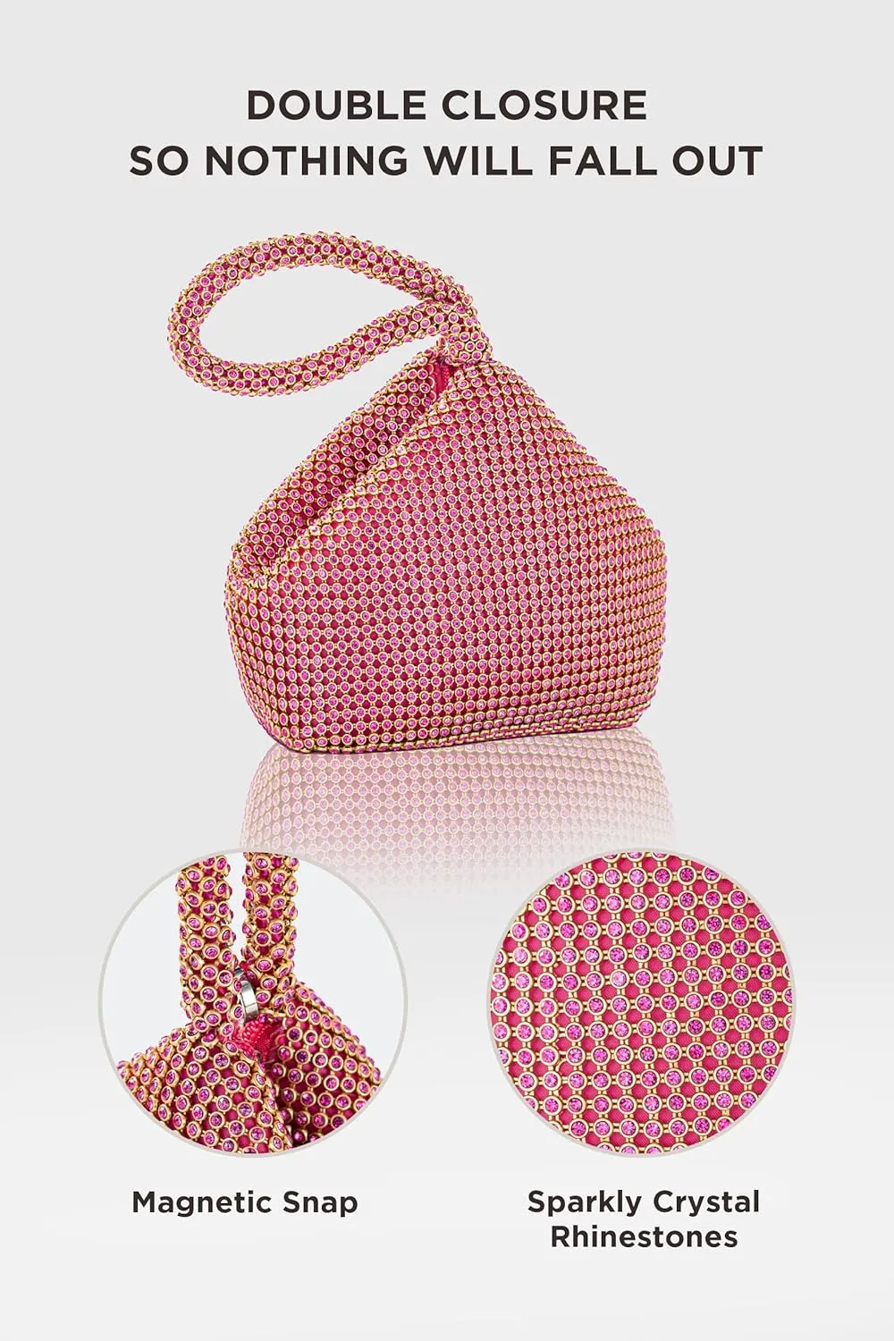 BABEYOND Women's Rhinestone Clutch Evening Bags Sparkly Glitter Triangle Purse for 1920s Party Prom Wedding