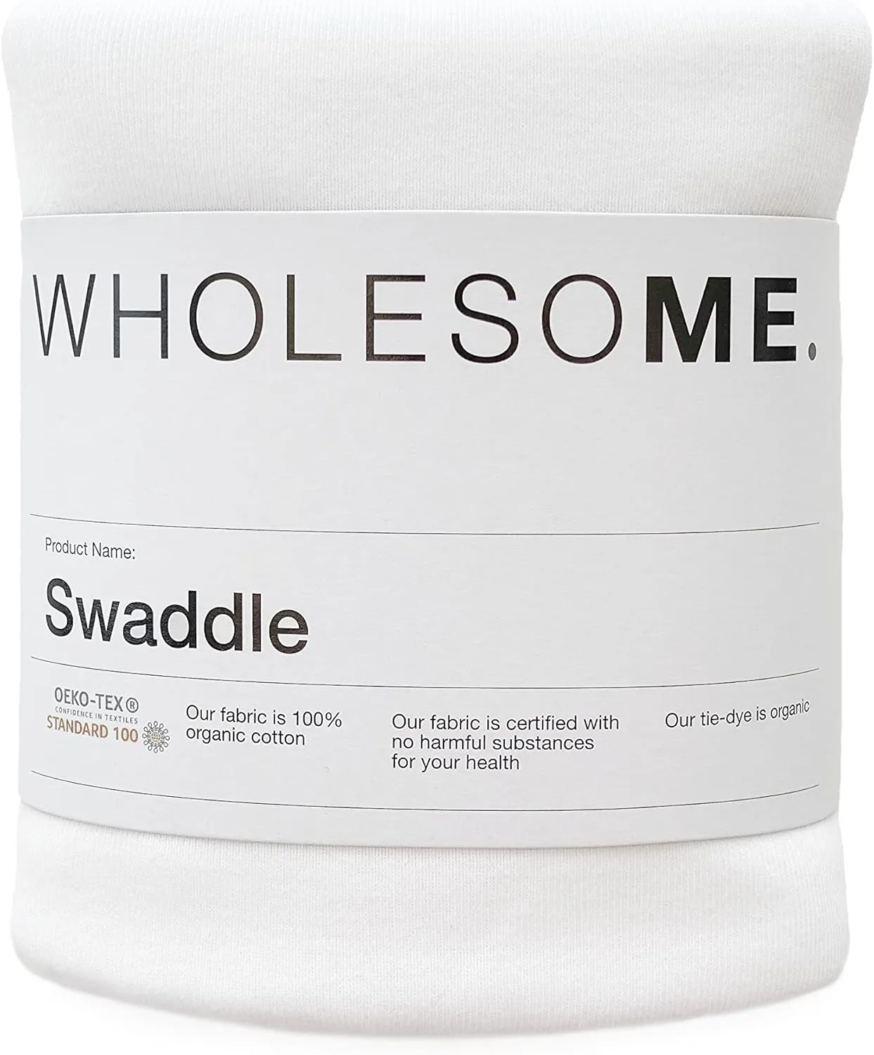 Baby Essentials Organic Cotton Baby Swaddle Blanket - Premium 220 GSM Fabric, Off-White Rib Weave - Hypoallergenic, Eco-Friendly - 1.2m x 1.2m Newborn Swaddle, Receiving Blanket