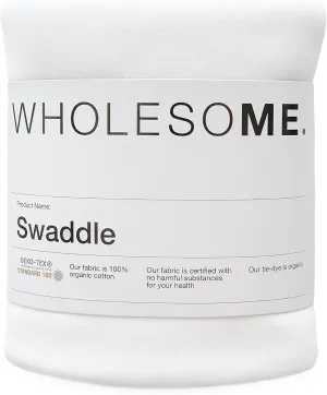 Baby Essentials Organic Cotton Baby Swaddle Blanket - Premium 220 GSM Fabric, Off-White Rib Weave - Hypoallergenic, Eco-Friendly - 1.2m x 1.2m Newborn Swaddle, Receiving Blanket