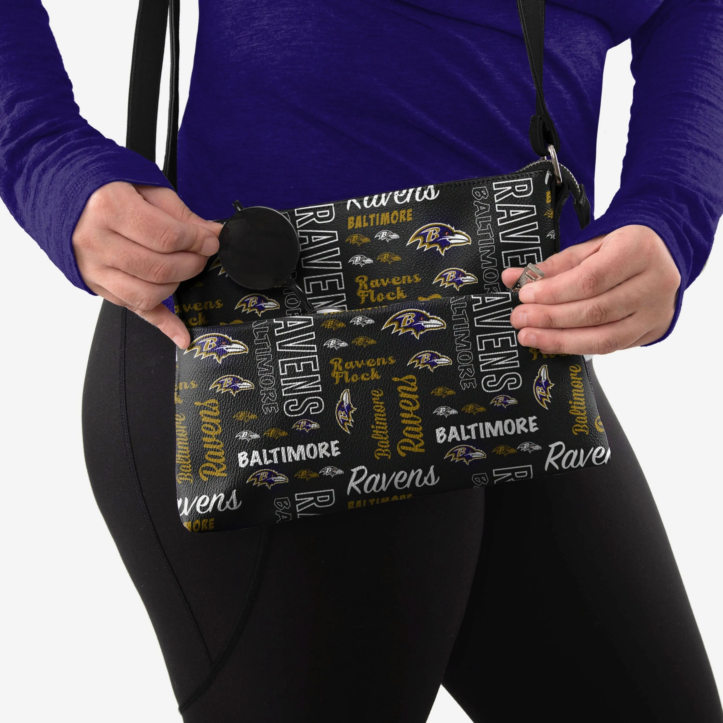 Baltimore Ravens Spirited Style Printed Collection Foldover Tote Bag