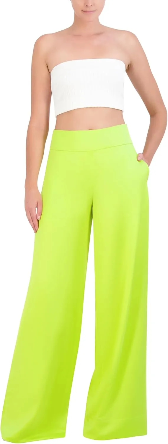 BCBGMAXAZRIA Women's Satin Wide Leg Pants