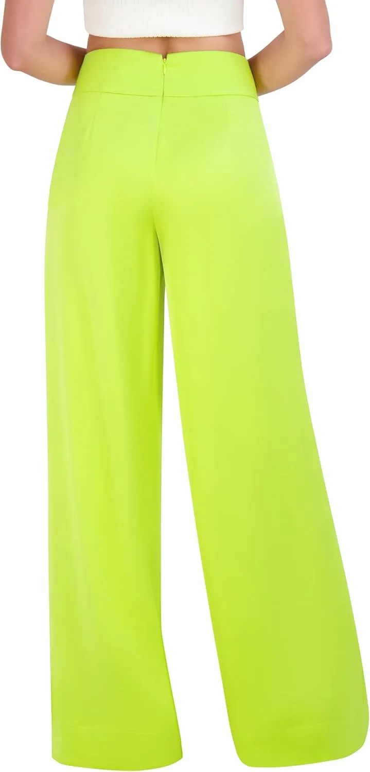 BCBGMAXAZRIA Women's Satin Wide Leg Pants