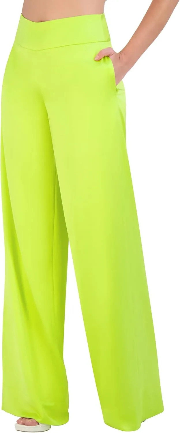 BCBGMAXAZRIA Women's Satin Wide Leg Pants