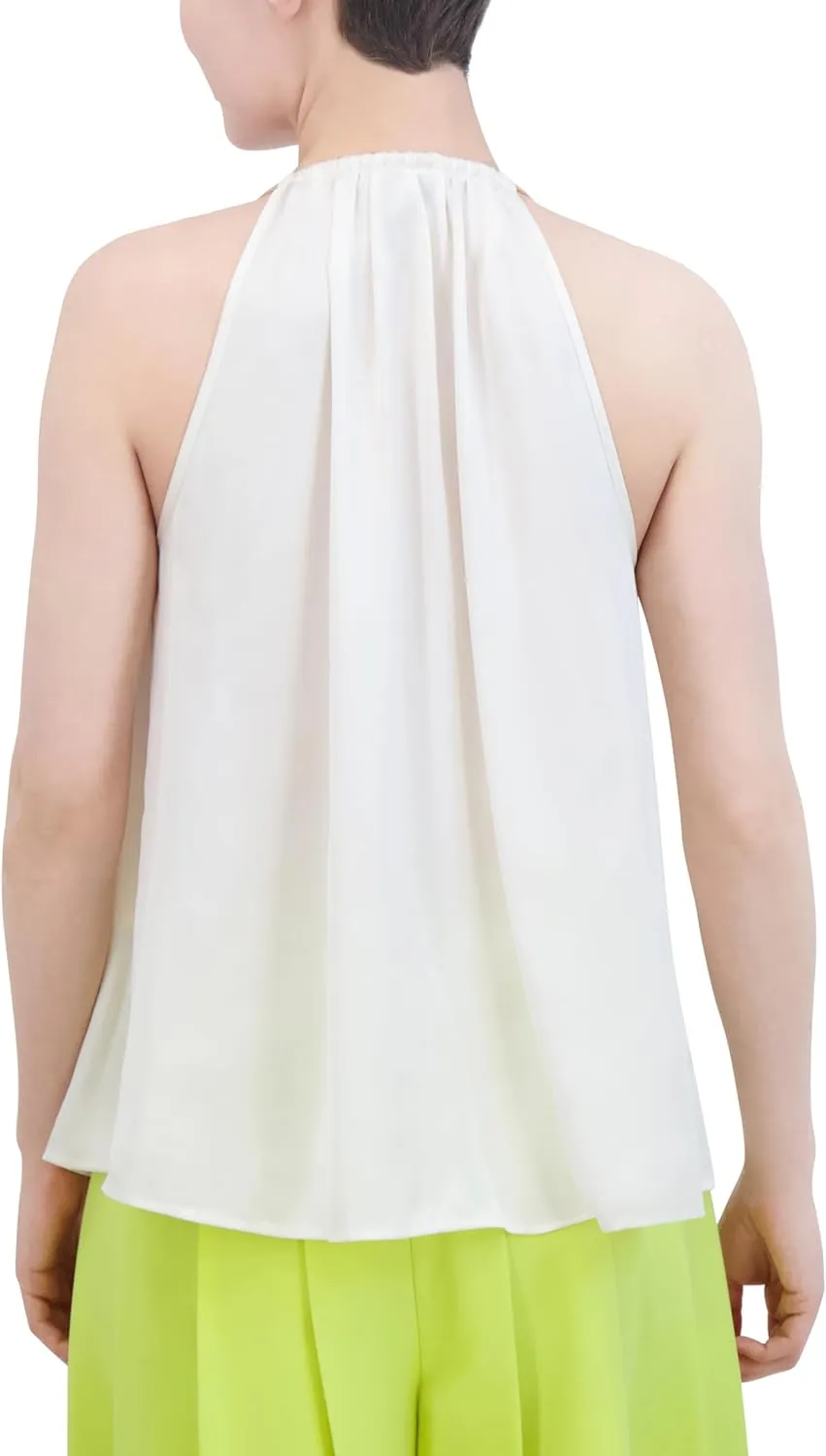 BCBGMAXAZRIA Women's Sleeveless Gold Necklace Halter Top