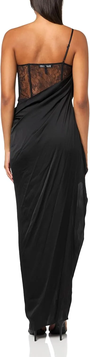 BCBGMAXAZRIA Women's Sleeveless Sweetheart Neck Draped Maxi Dress