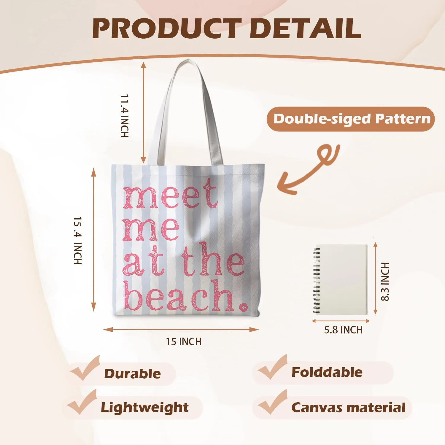 Beach Tote Bag, Summer Tote Bag for Women, Summer Reusable Grocery Bags Shopping Bags