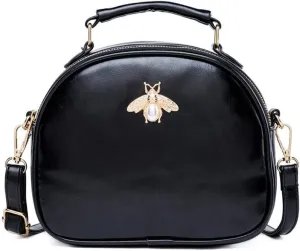 Beatfull Bee Crossbody Purse for Women Leather Round Shoulder Bag Small StylishvTop Handle Handbag