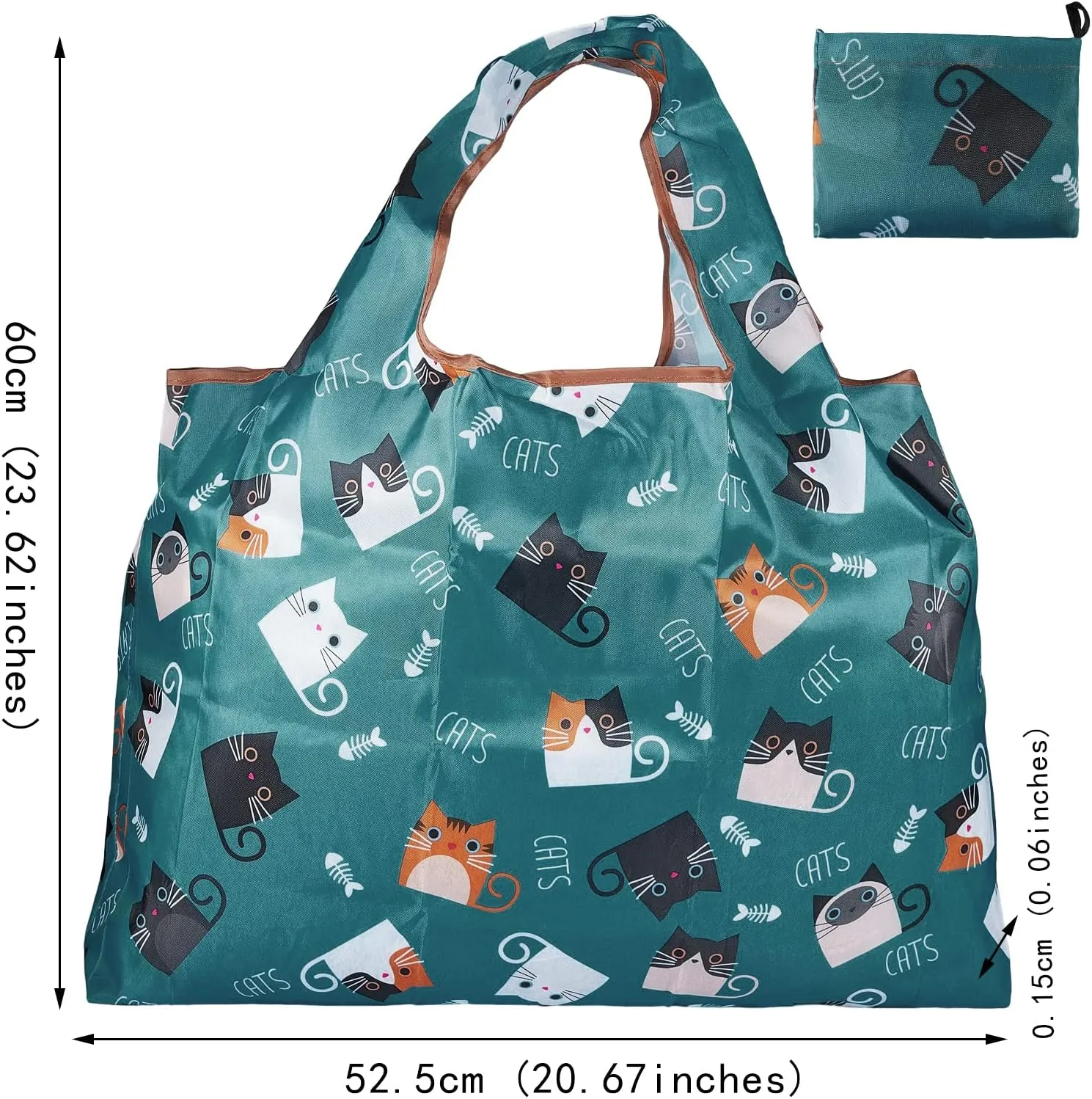 BEEFLYING Foldable Eco-Friendly Nylon Grocery Bags Foldable Reusable Waterproof Shopping Tote Bags