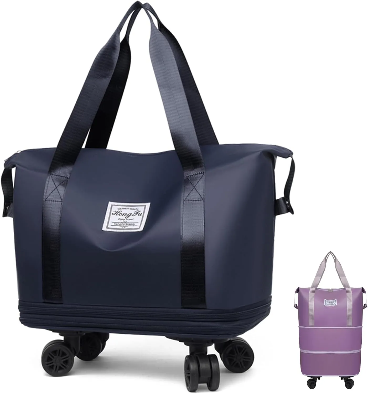 Beente Travel Bag With Wheels, 2025 New Large Capacity Travel Bag, Expandable、Large Capacity Universal Wheel Removable (Dark Blue)