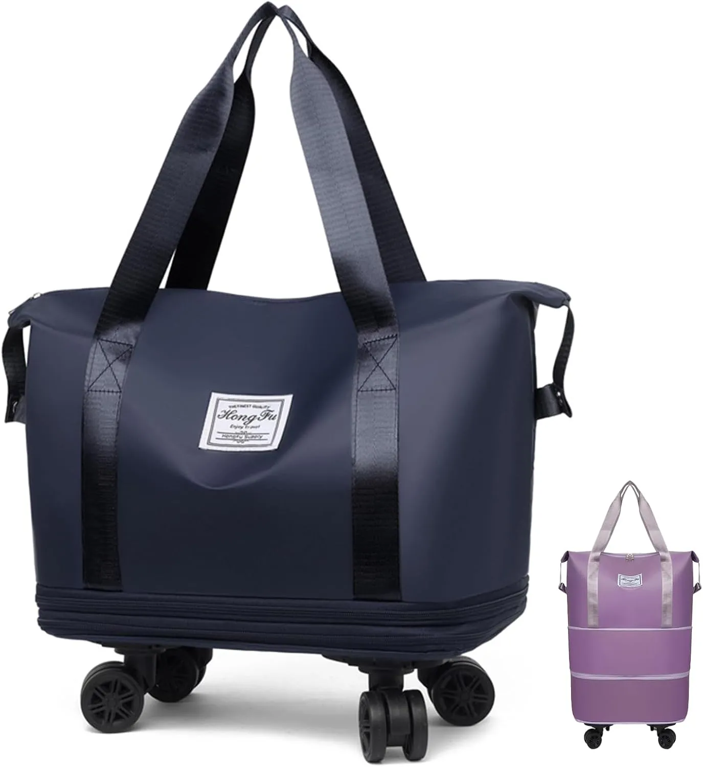 Beente Travel Bag With Wheels, 2025 New Large Capacity Travel Bag, Expandable、Large Capacity Universal Wheel Removable (Light Blue)