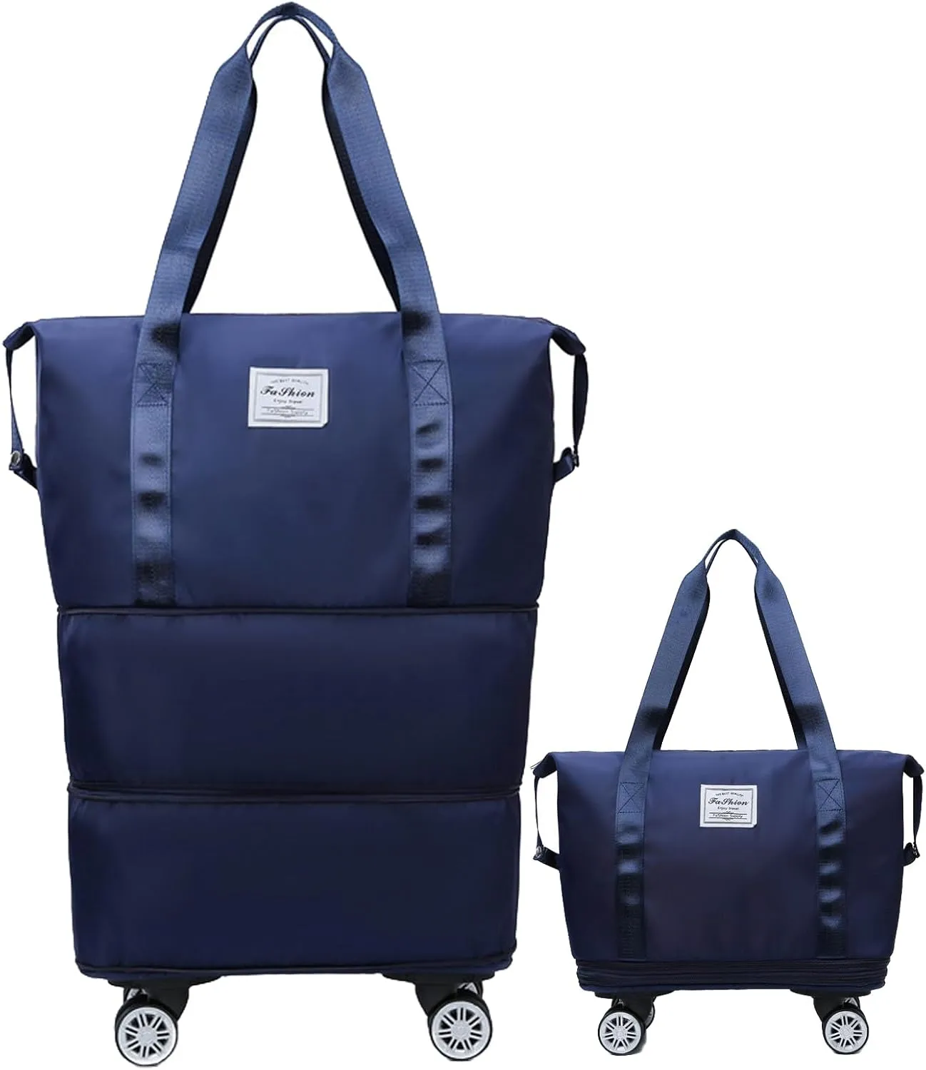 Beente Travel Bag with Wheels, 2025 New Large Capacity Travel Bag - Universal Wheel Removable, Kulken Tote Luggage (D.Blue)
