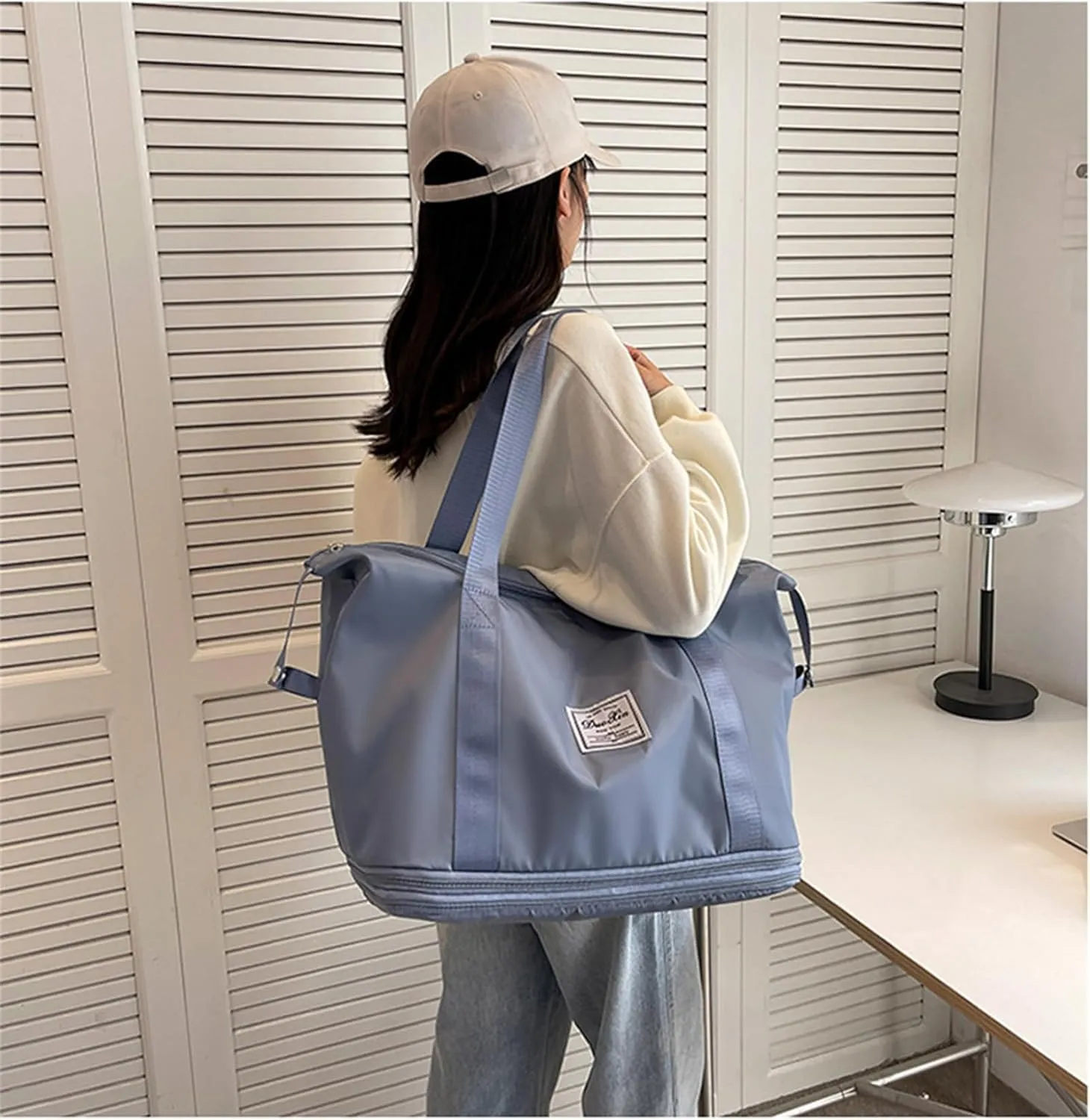 Beente Travel Bag with Wheels, 2025 New Large Capacity Travel Bag - Universal Wheel Removable, Kulken Tote Luggage (D.Blue)