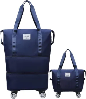 Beente Travel Bag with Wheels, 2025 New Large Capacity Travel Bag - Universal Wheel Removable, Kulken Tote Luggage (D.Blue)