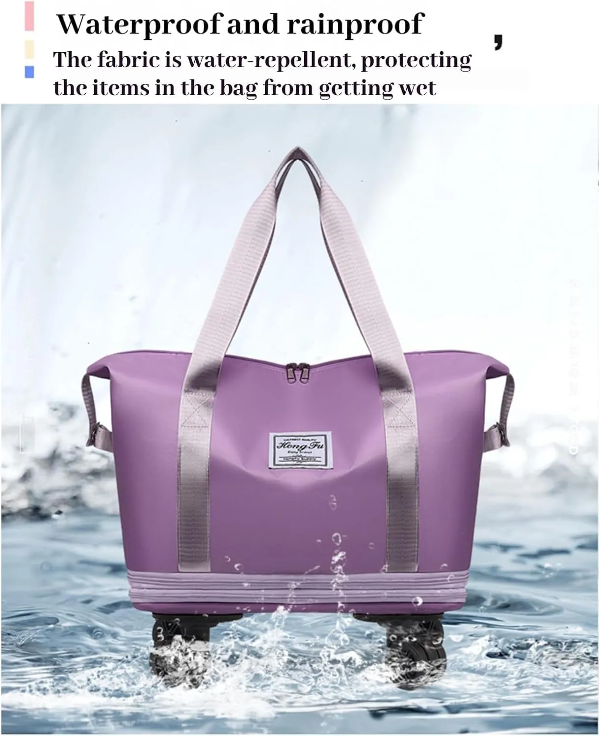 Beente Travel Bag with Wheels, Foldie Travel Bag Expandable, 2025 New Large Capacity Traveling Bags - Universal Wheel Removable, Weekend Carry on Luggage Bags (Dark Purple)