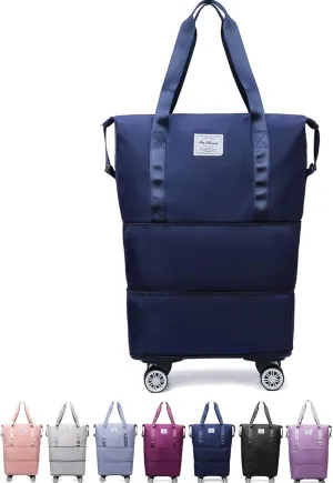 Beente Travel Bag With Wheels,2025 New Large Capacity Travel Bag,Universal Wheel Removable,Kulken Tote Luggage (dark blue)