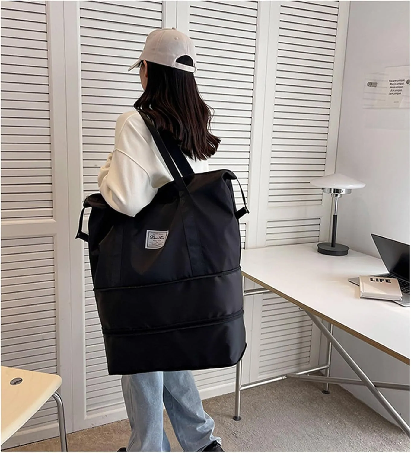 Beente Travel Bag With Wheels,2025 New Large Capacity Travel Bag,Universal Wheel Removable,Kulken Tote Luggage (dark blue)