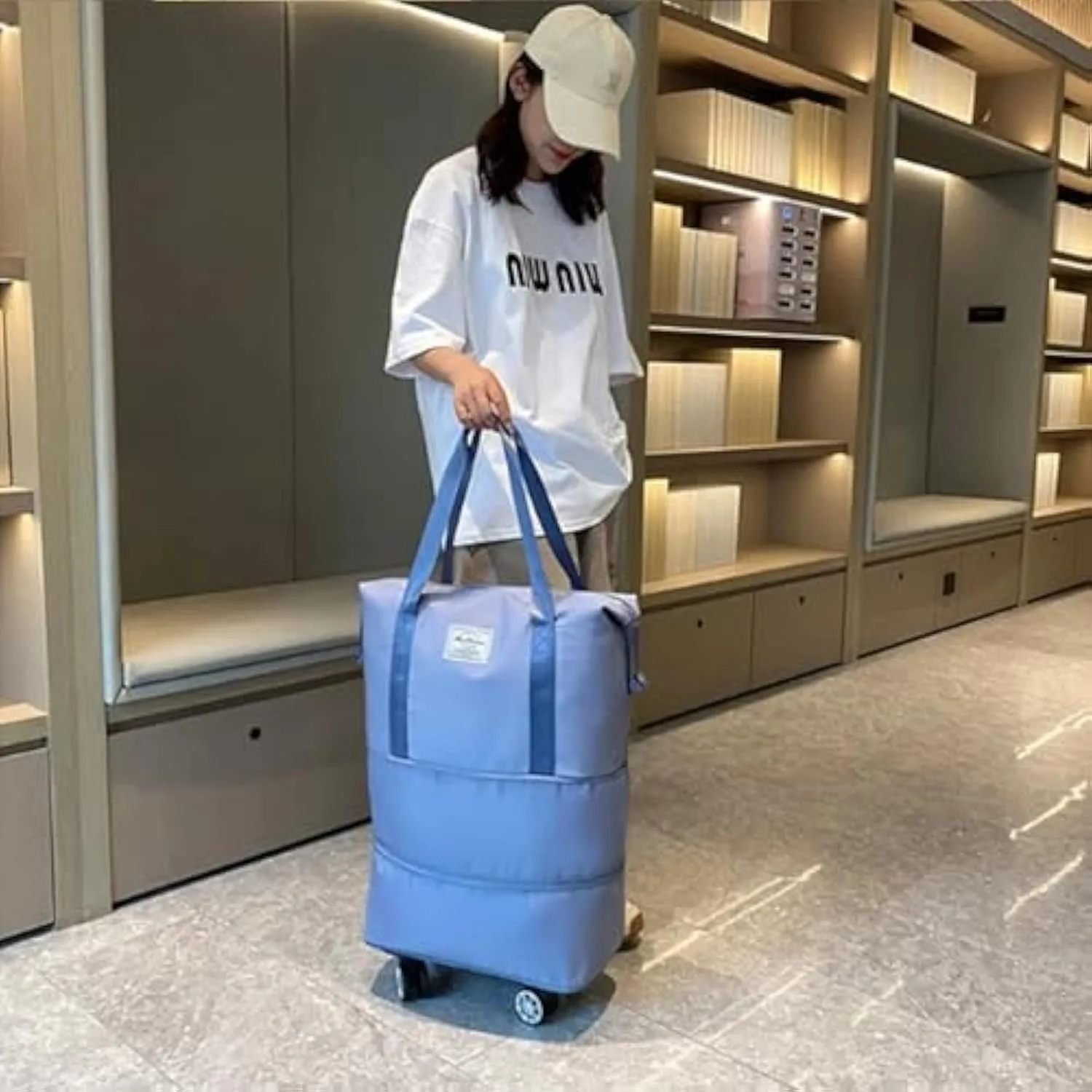 Beente Travel Bag With Wheels,2025 New Large Capacity Travel Bag,Universal Wheel Removable,Kulken Tote Luggage (dark blue)